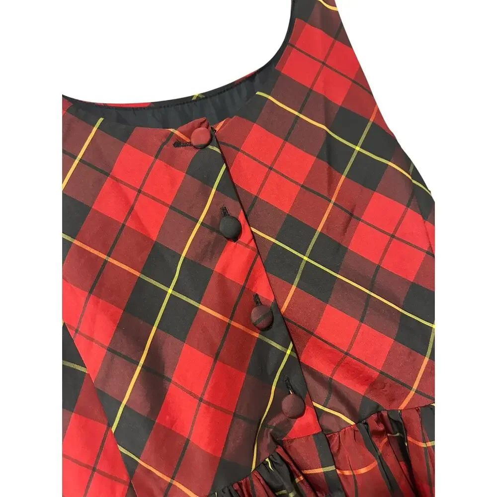Ralph Lauren Girls Dress Plaid Petticoat Underlayer Preppy Sleeveless SZ 12